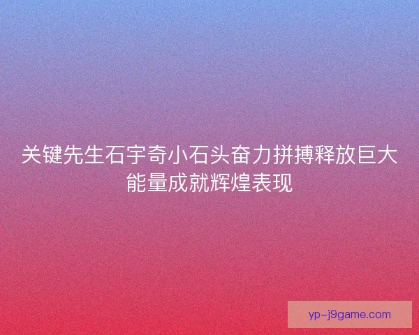 关键先生石宇奇小石头奋力拼搏释放巨大能量成就辉煌表现